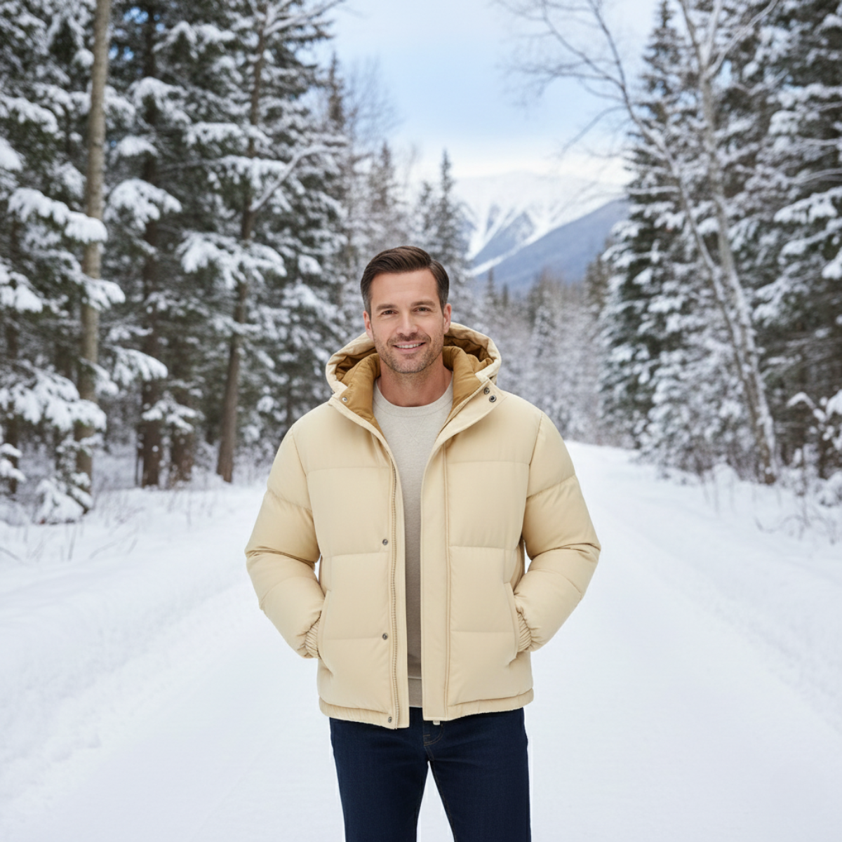 Thermal Insulated Men's Puffer Hooded Parka Jacket