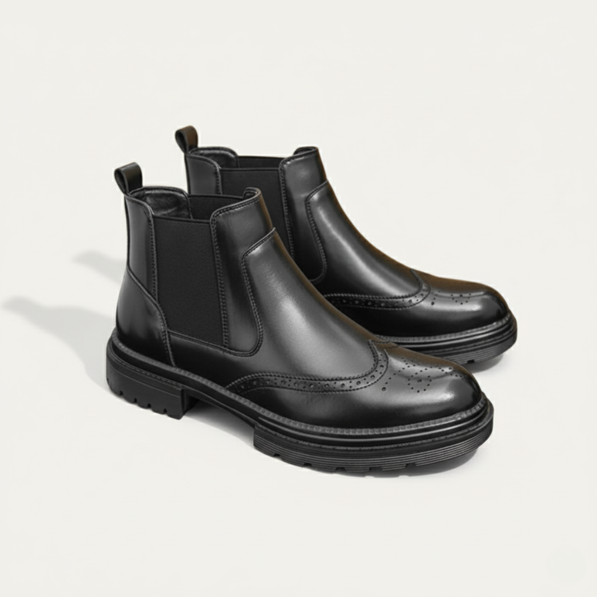 Stylish Men's Leather Ankle Boots - Vossary