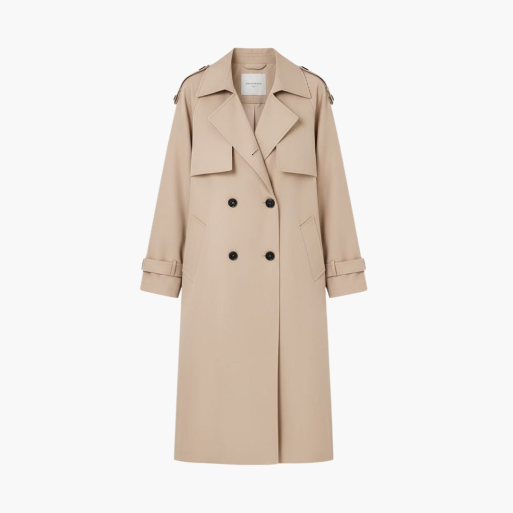 Classic Ladies Long Button Coat - Vossary