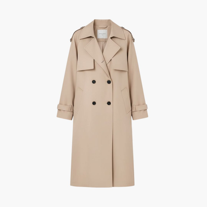 Classic Ladies Long Button Coat - Vossary
