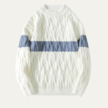 Stylish Men's Soft Cable Knit Crew Sweater