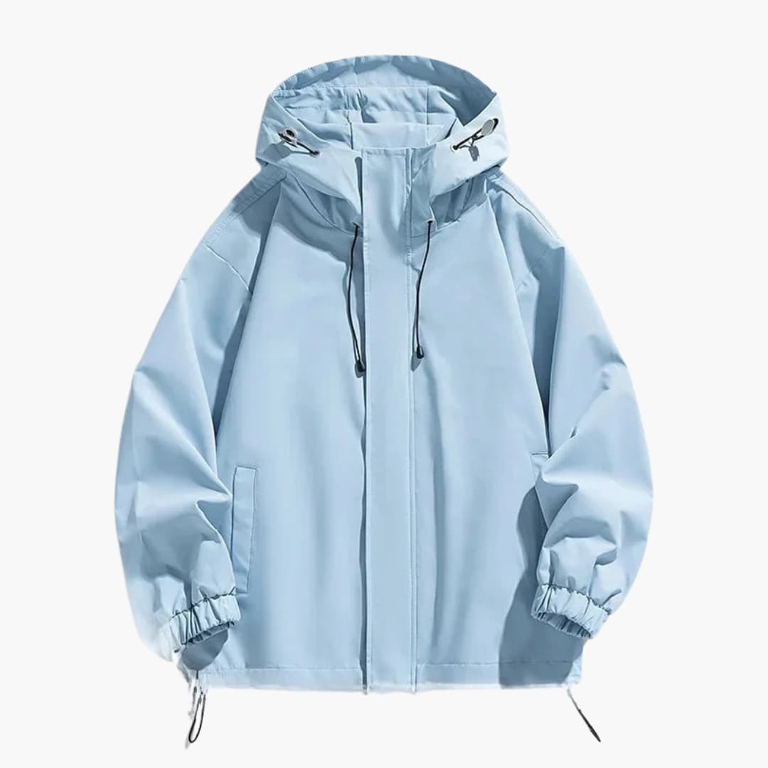 Waterproof Hoodie Jacket for Men with Zip Closure