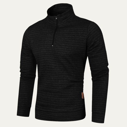 Comfortable Mens Breathable Quarter Zip Pullover Sweater