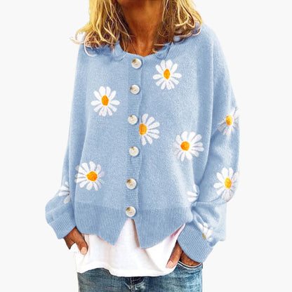Ladies Floral Knit Sweater