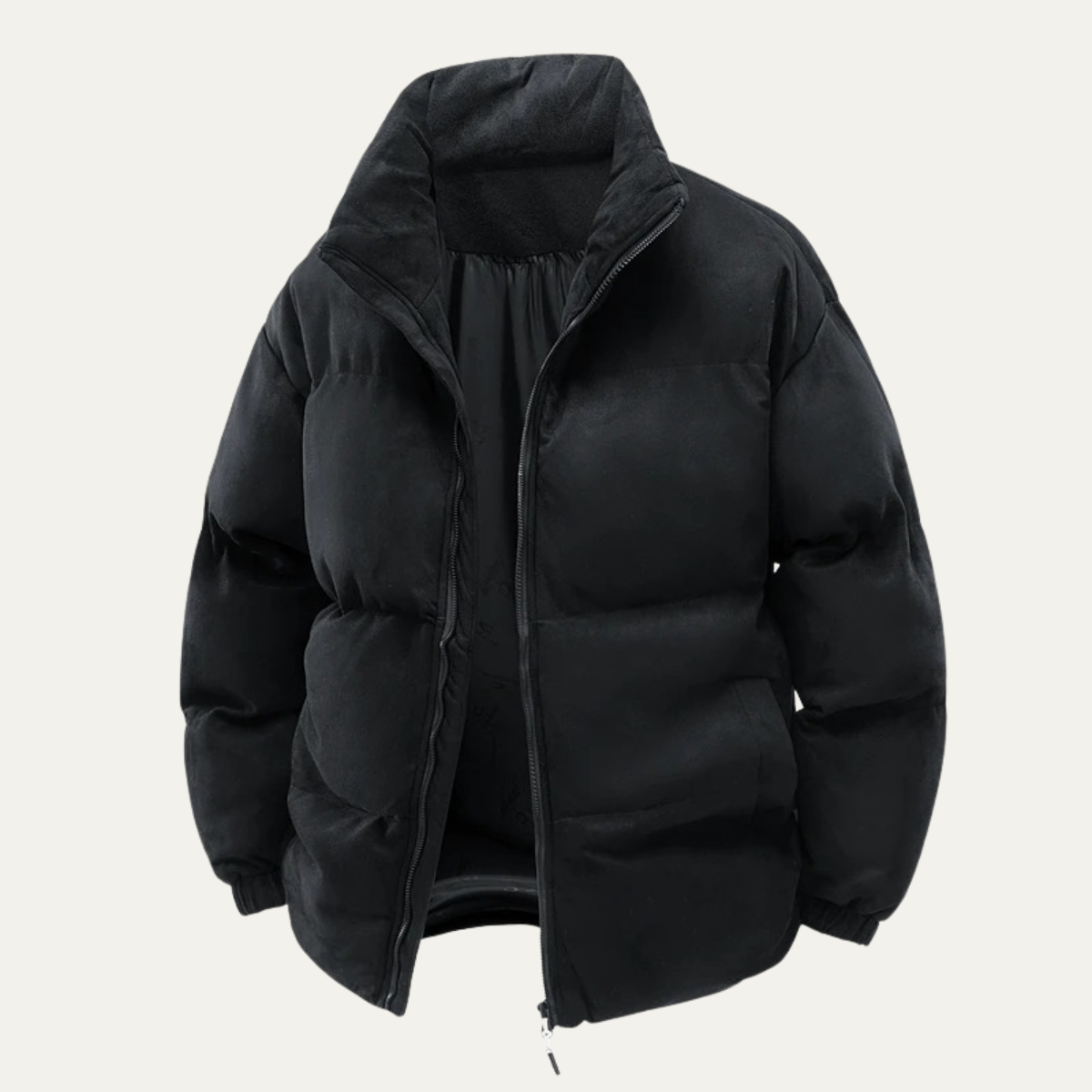Warm Mens Suede Padded Winter Parka Jacket - Vossary