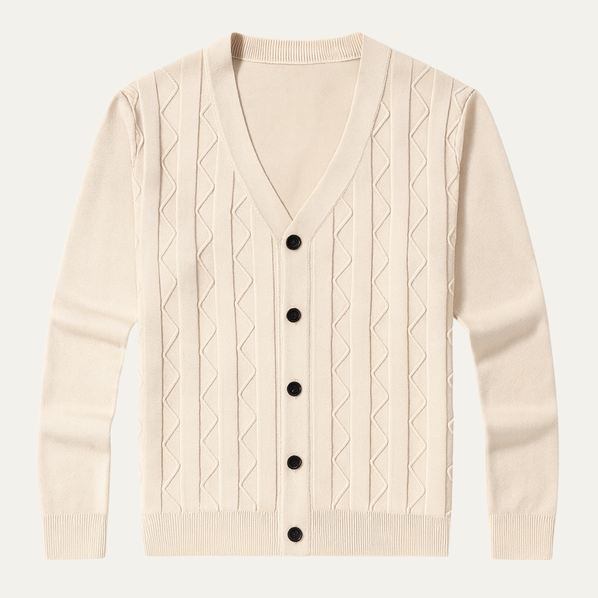 Men's Fitted Knitted Cardigan Sweater - Vossary