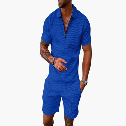 Men's Lightweight Zip Up Shorts Set