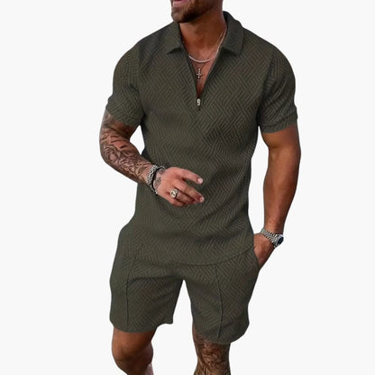 Men's Lightweight Zip Up Shorts Set