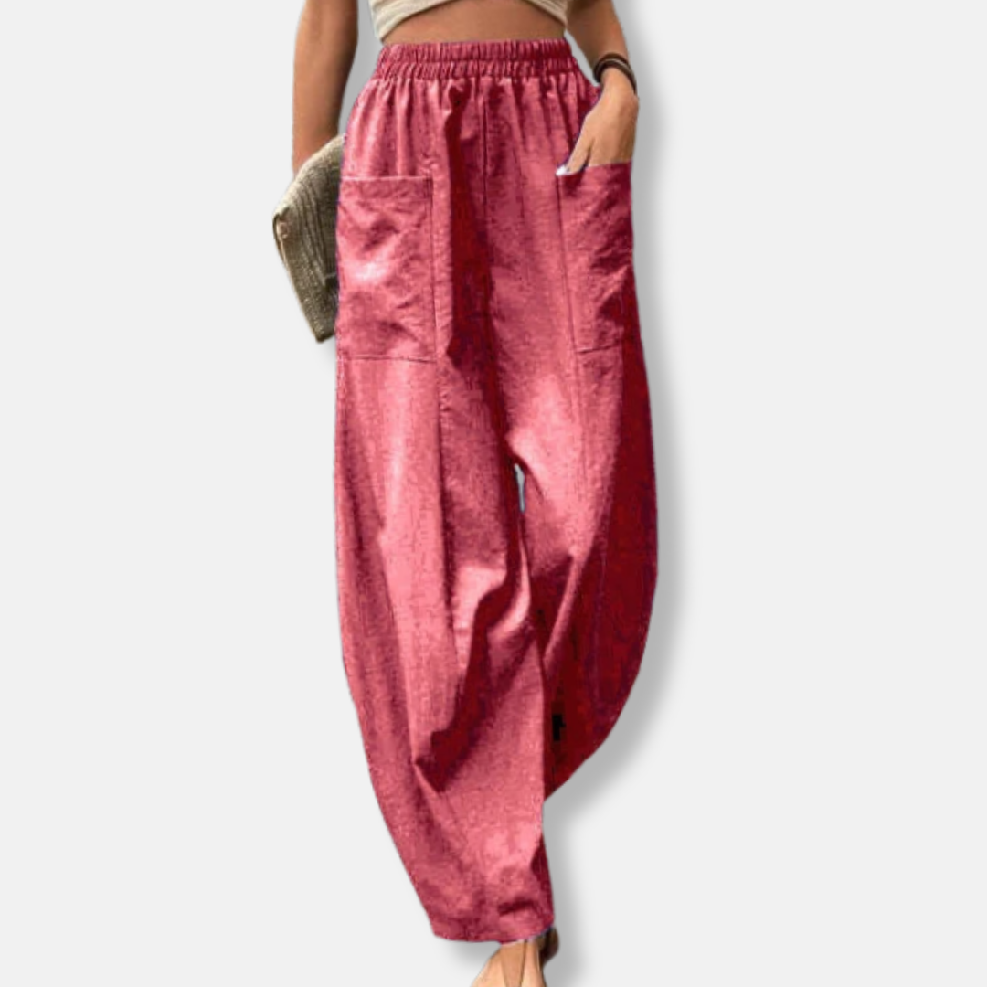 Comfortable Cotton Wide Leg Harem Pants - EasyApparels