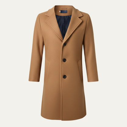 Classic Men's Wool Long Double Breasted Coat