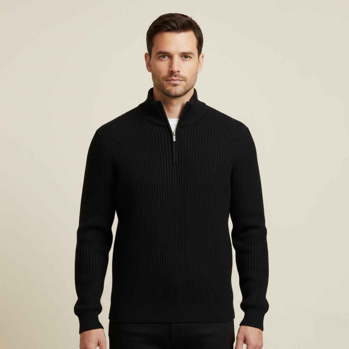 Warm Merino Wool Quarter Zip Jumper