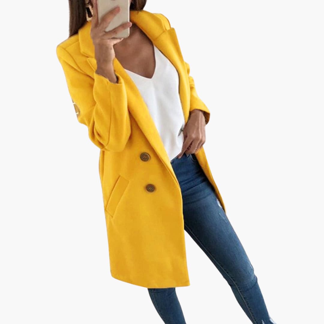Ladies Classic Double Breasted Long Coat