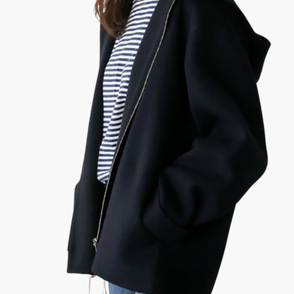 Waterproof Hooded Jacket for Women with Zip Pockets