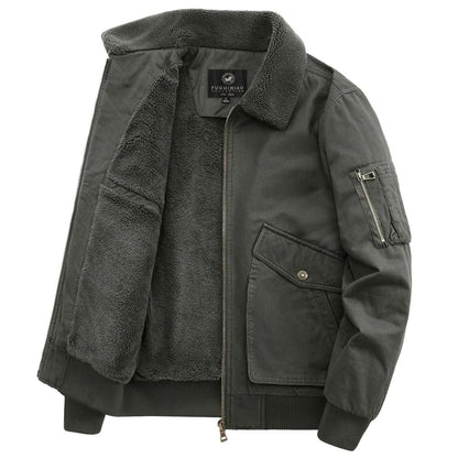 Warm Fleece Lined Mens Bomber Jacket