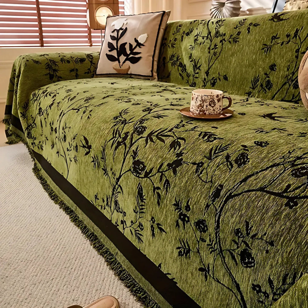 Beautiful Floral Border Throw Blanket - Vossary