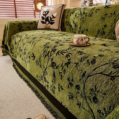Beautiful Floral Border Throw Blanket - Vossary