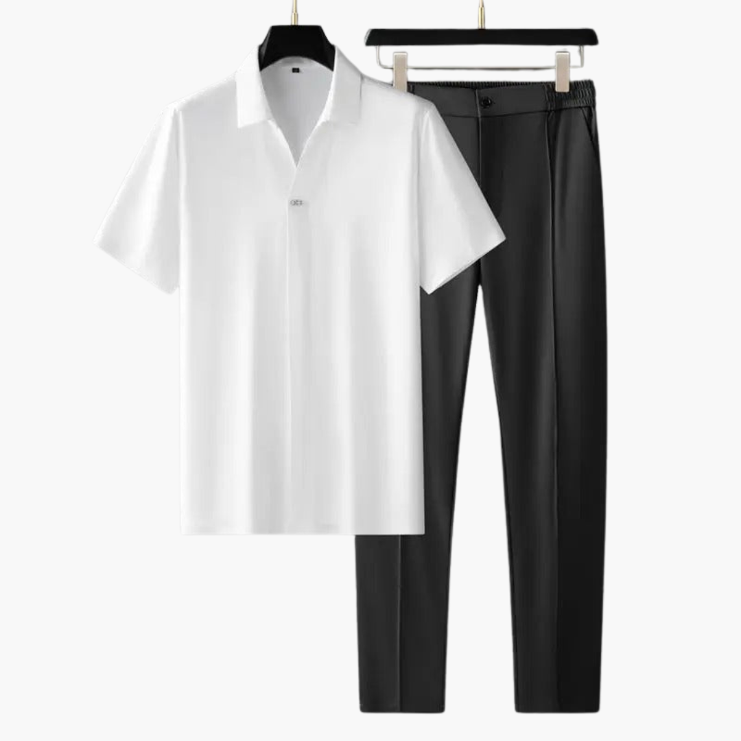 Casual Mens Two Piece Short Sleeve Suit - Vossary
