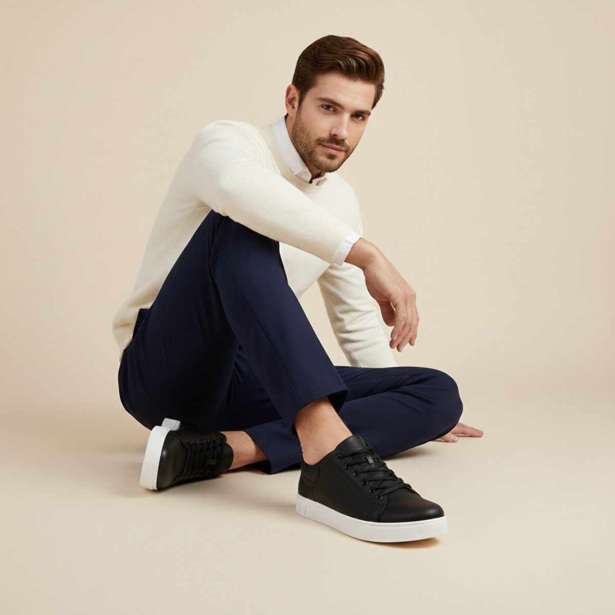 Leather Smart Comfortable Low Top Men's Shoes