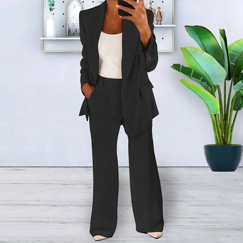 Ladies Wide Leg Suit Pants - Vossary