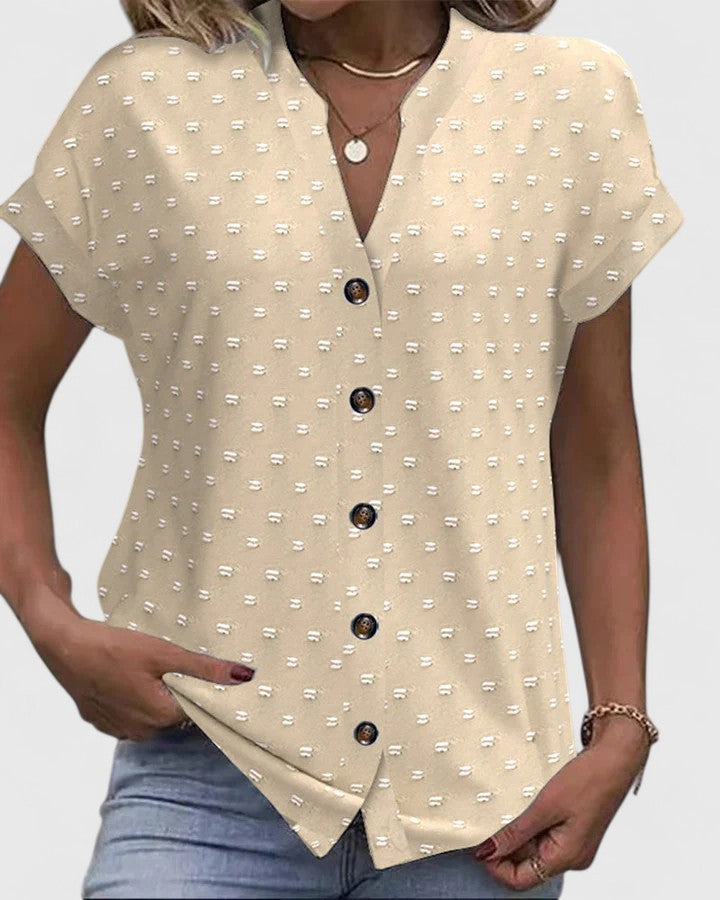 Relaxed Fit V-Neck Casual Tee - Vossary