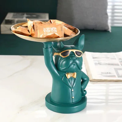 Modern Dog Figurine Dish with Luxury Tie