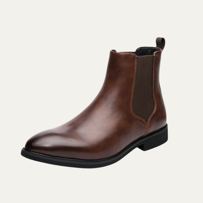 Classic Brown Leather Ankle Boots for Men - Vossary