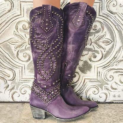 Rugged Cowboy Mid Calf Boots