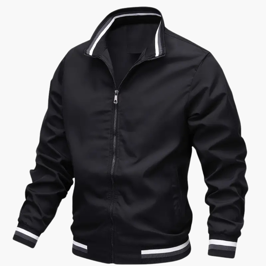 Men's Zip Up Ribbed Detail Jacket - Vossary