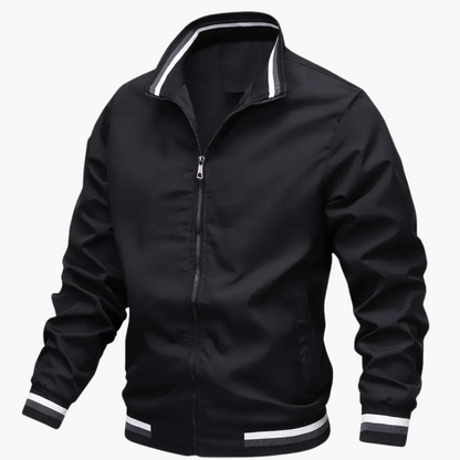Men's Zip Up Ribbed Detail Jacket - Vossary