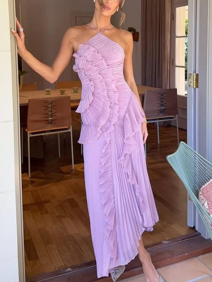Chic Uneven Hemmed Party Dress - EasyApparels