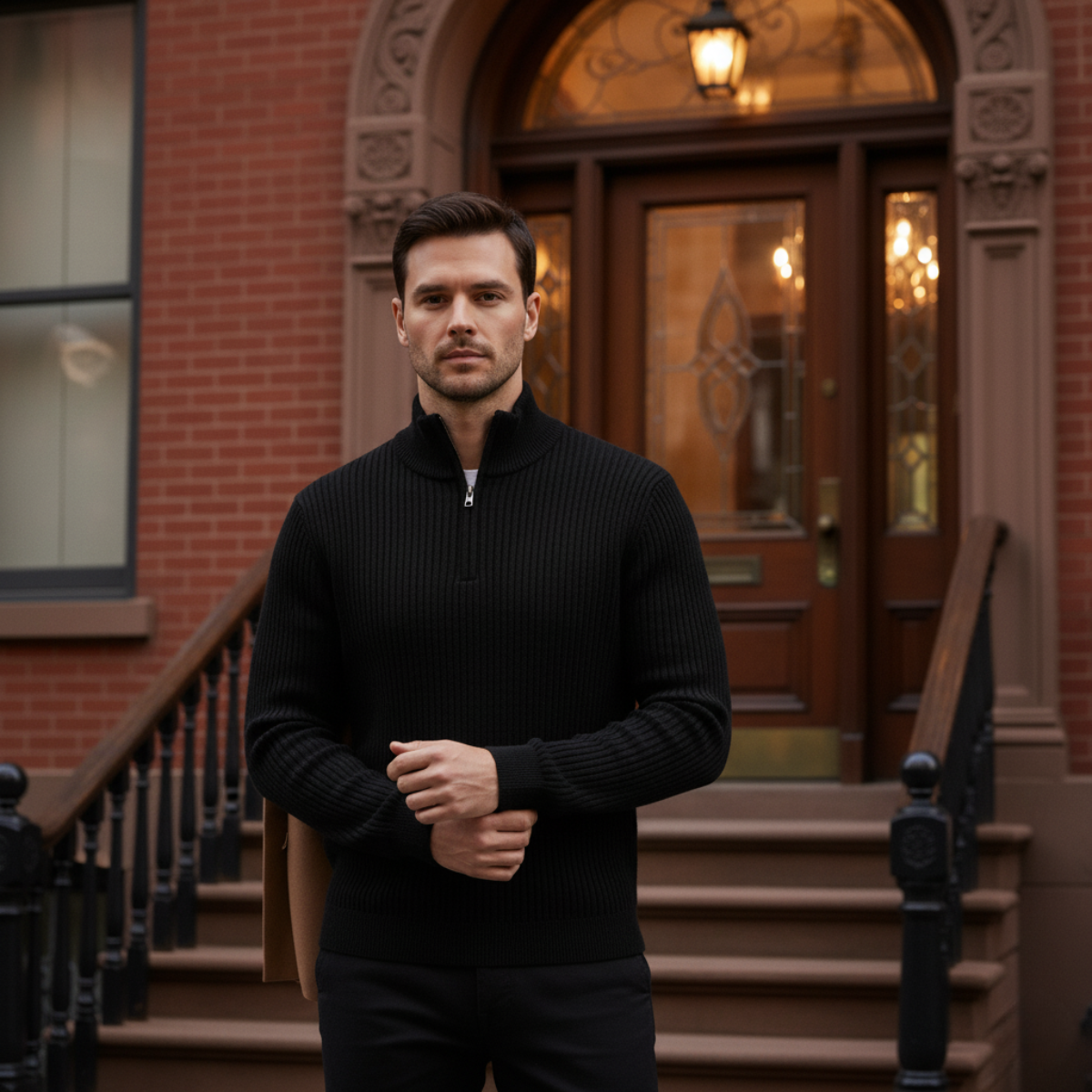 Warm Merino Wool Quarter Zip Jumper