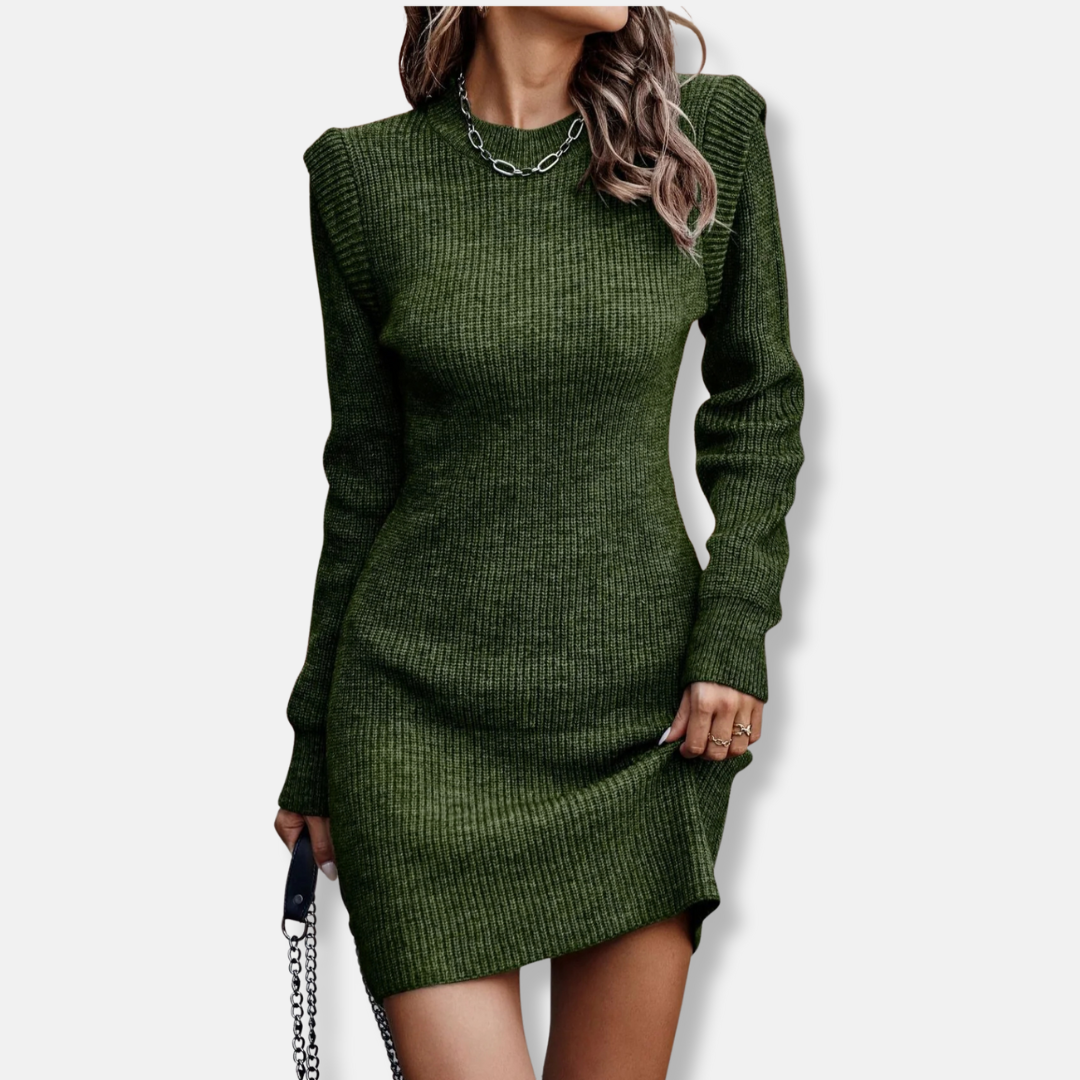 Fit and Flare Mini Dress with Puff Sleeves