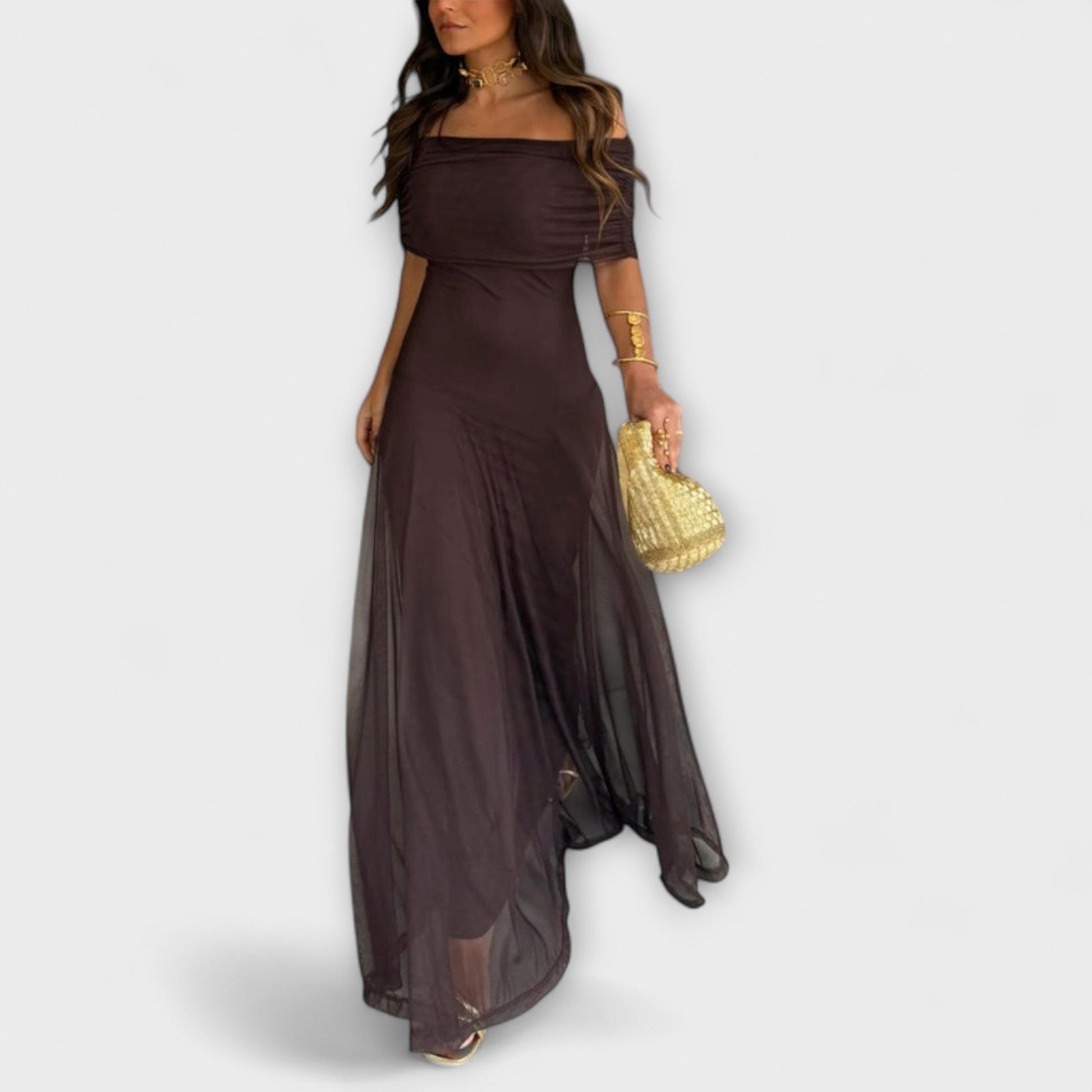 Chic Off Shoulder Breathable Summer Dress - Vossary