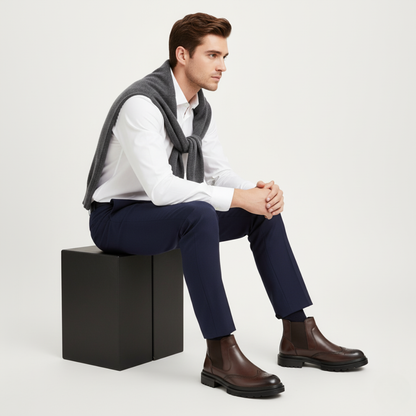 Stylish Men's Leather Ankle Boots