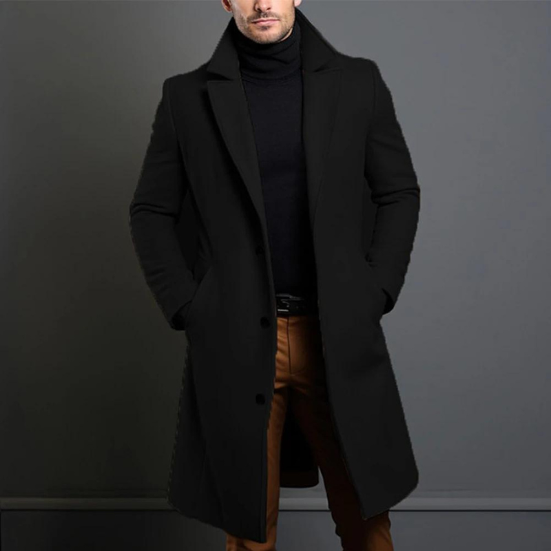Classic Men's Wool Trench Coat