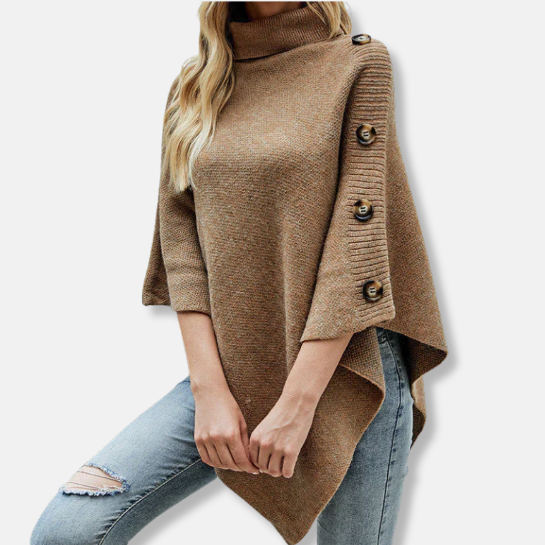 Cozy Women's Knit Poncho with Oversized Fit