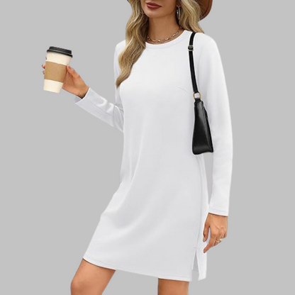 Soft Relaxed Fit Crew Neck Maxi Dress - Vossary