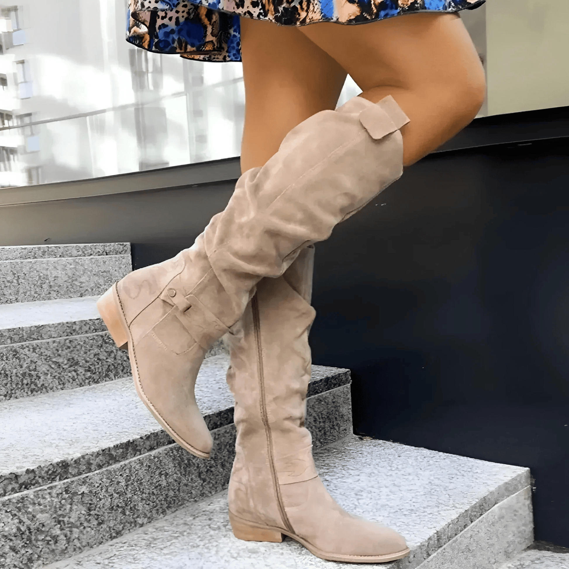 Luxurious Leather Mid Calf Boots - Vossary