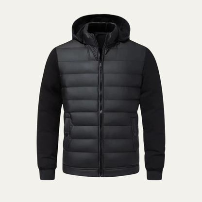 Warm Men's Down Filled Quilted Puffer Jacket Coat - Vossary