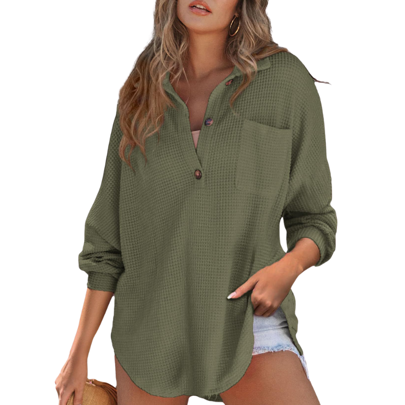 Ladies Classic V Neck Shirt Blouse - Vossary