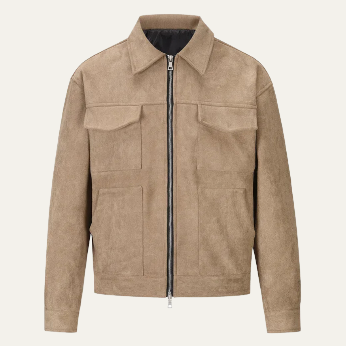 Men's Classic Brown Leather Biker Jacket - Vossary
