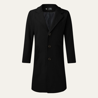 Classic Men's Wool Long Double Breasted Coat - Vossary