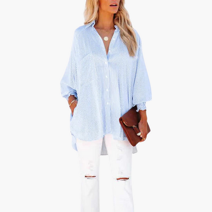 Relaxed Fit Women's Blouse with Buttons - Soft & Chic - Vossary