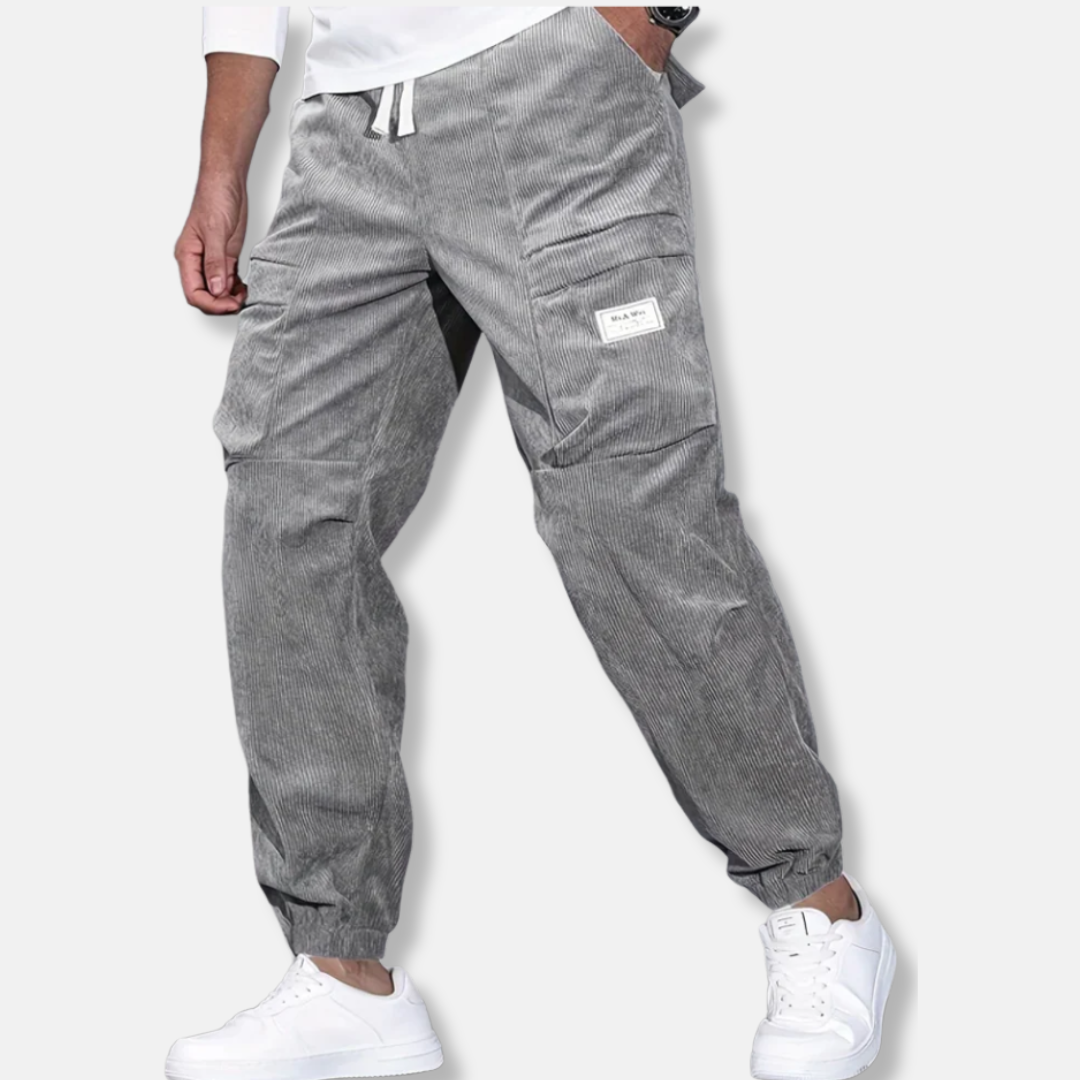 Relaxed Fit Corduroy Trousers for Men