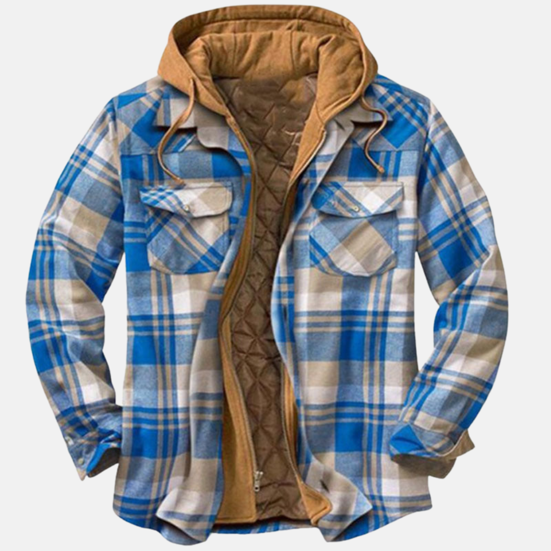 Warm Plaid Shirt Jacket for Men