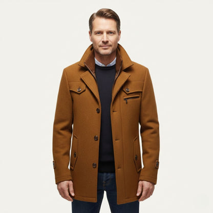 Warm Wool Blend Mens Winter Smart Coat