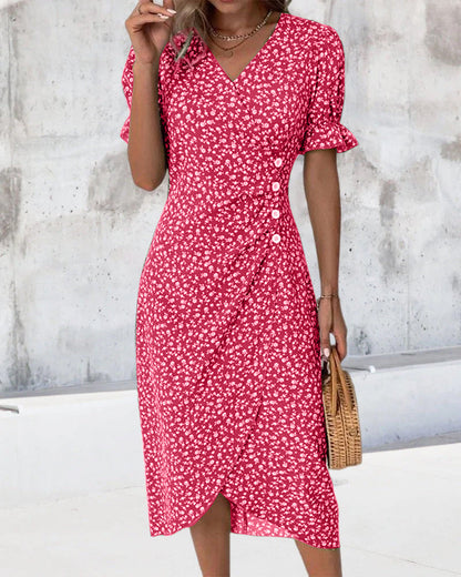 Casual White V Neck Summer Dress for Women