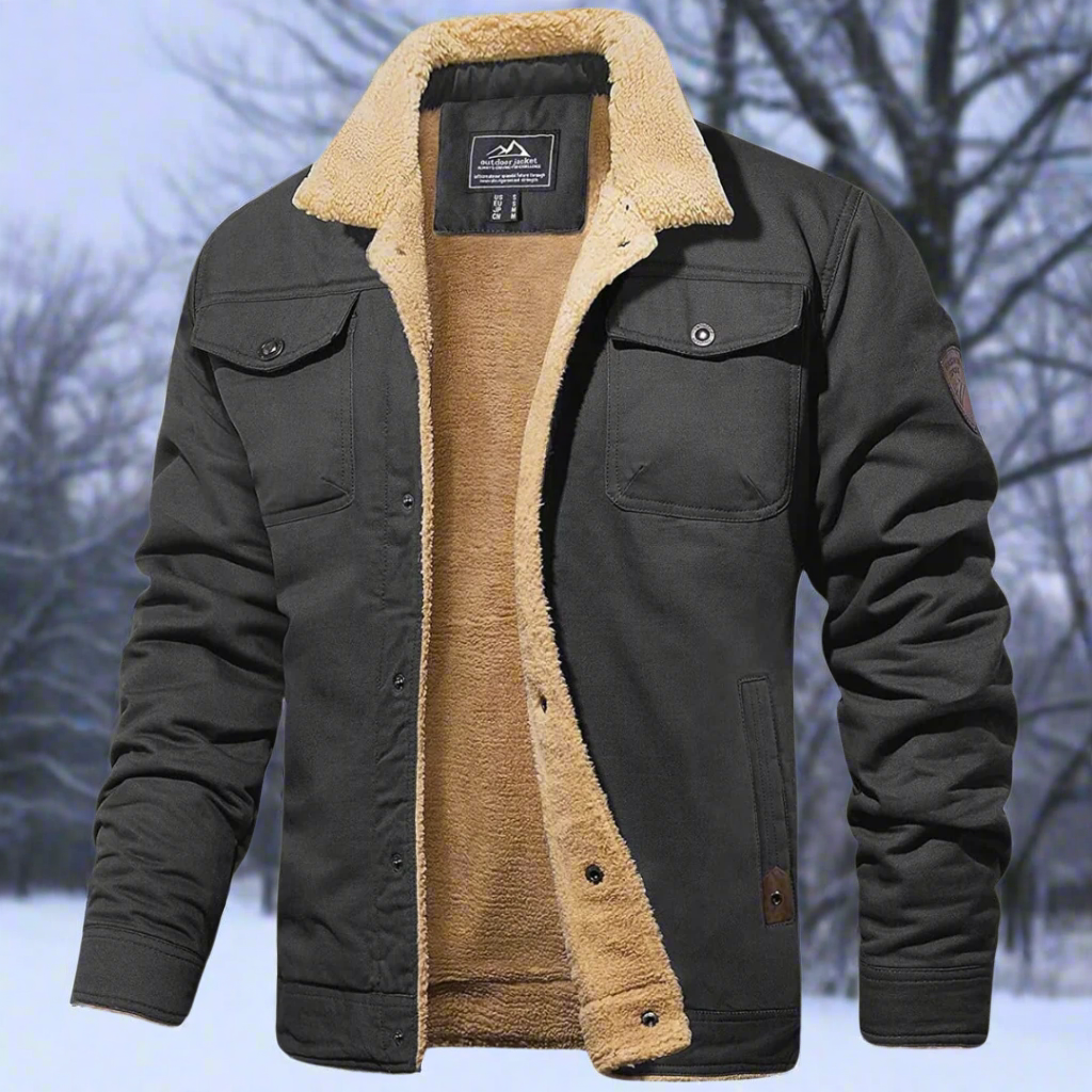Cozy Fitted Denim Sherpa Jacket