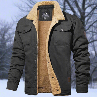 Cozy Fitted Denim Sherpa Jacket