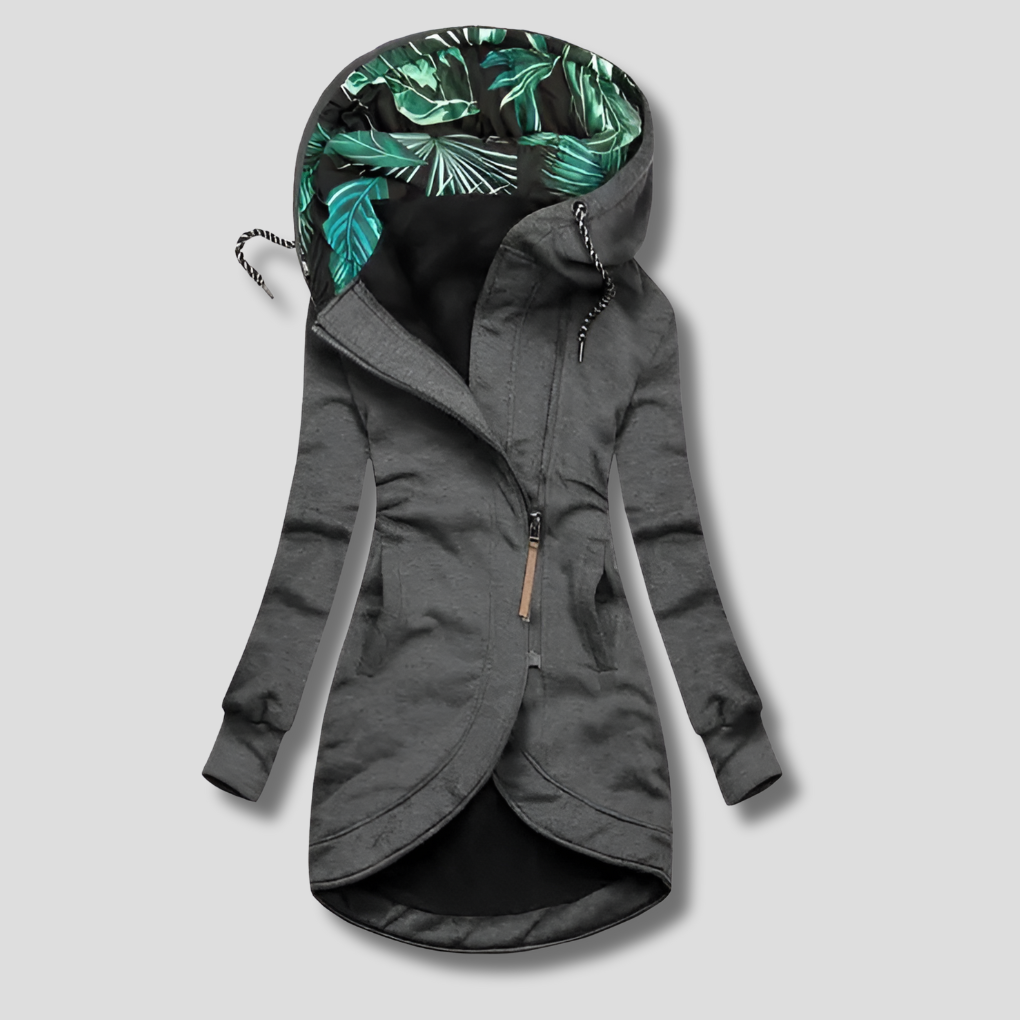 Fashionable Women's Hooded Zip Jacket